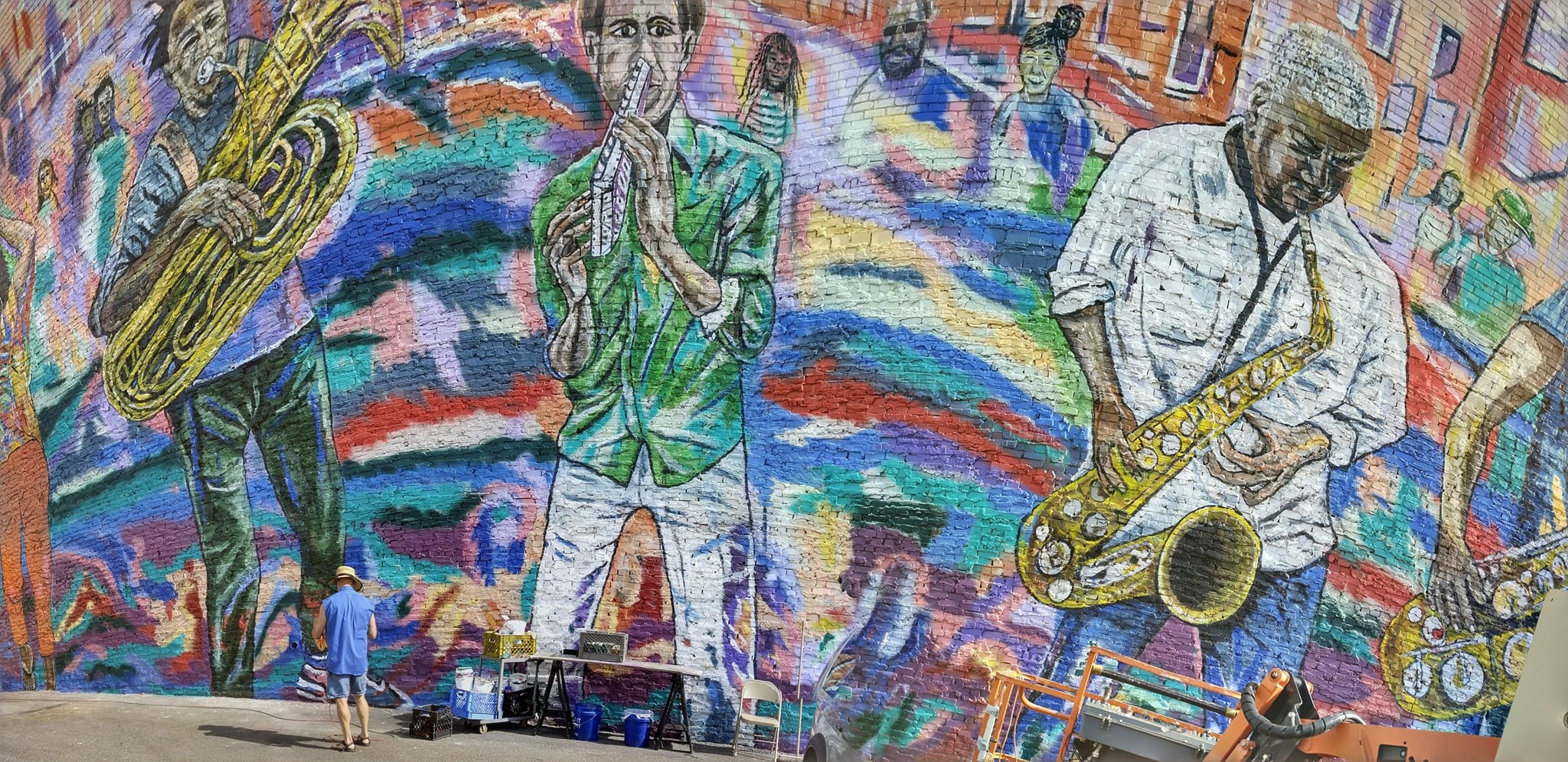 Jazz players mural in Anniston Alabama